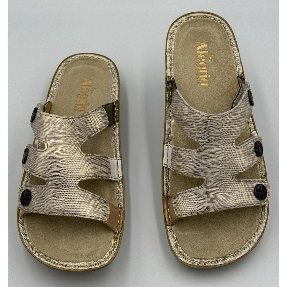 Alegria Venice Sandals Women's Size 9 (39) Gold Your Own Way Leather Comfort NIB - Picture 3 of 11